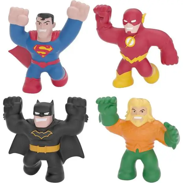 Heroes of Goo Jit Zu DC Aquaman, Batman, Superman & The Flash Action Figure 4-Pack
