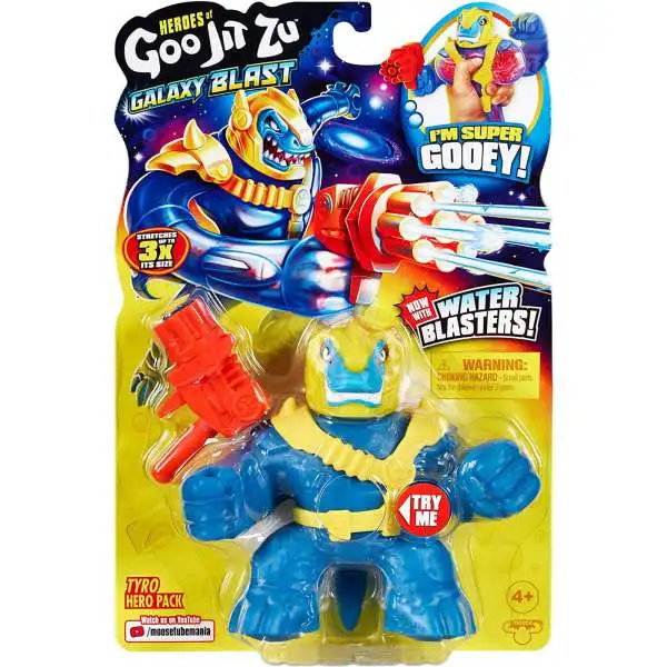 HEROES OF GOO JIT ZU Deep Goo Sea Tyro Double Goo Pack. Stretchy, Squishy  6.5 Tyro Figure with 2 in 1 Goo Power and Claw Pop Attack Weapon