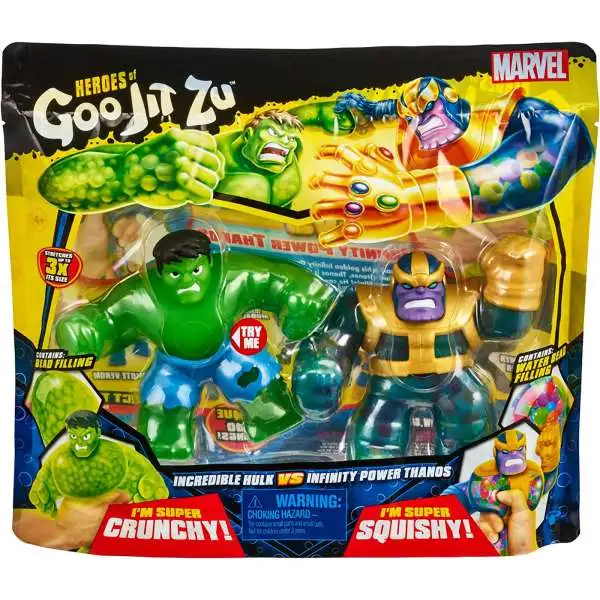 Heroes of Goo Jit Zu Marvel Incredible Hulk & Infinity Power Thanos Action Figure 2-Pack