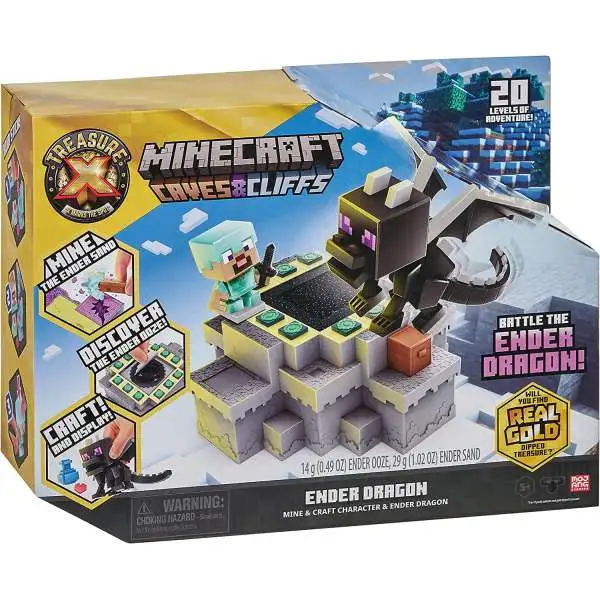 Treasure X Minecraft Caves & Cliffs Ender Dragon Playset [Mine & Craft Character & Ender Dragon]