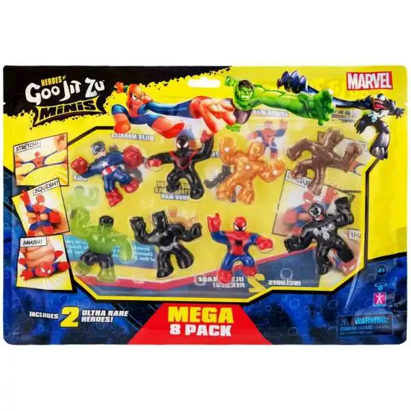 Heroes of Goo Jit Zu Marvel MINIS Spider-Man, Captain America, Miles Morales, Venom, Black Panther, Groot, Hulk & Iron Man Exclusive Figure 8-Pack