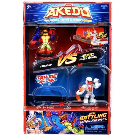 Akedo Ultimate Arcade Warriors Series 1 Tail Whip VS. Epic White Wraith Mini Battling Action Figure VERSUS Pack