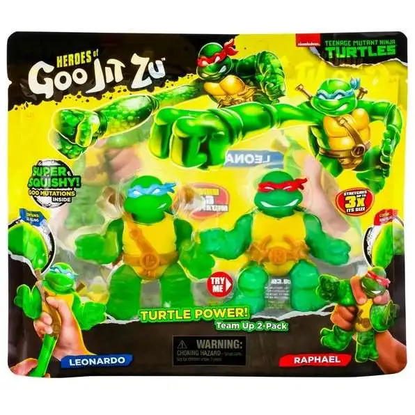 Heroes of Goo Jit Zu Teenage Mutant Ninja Turtles Leonardo & Raphael Action Figure 2-Pack