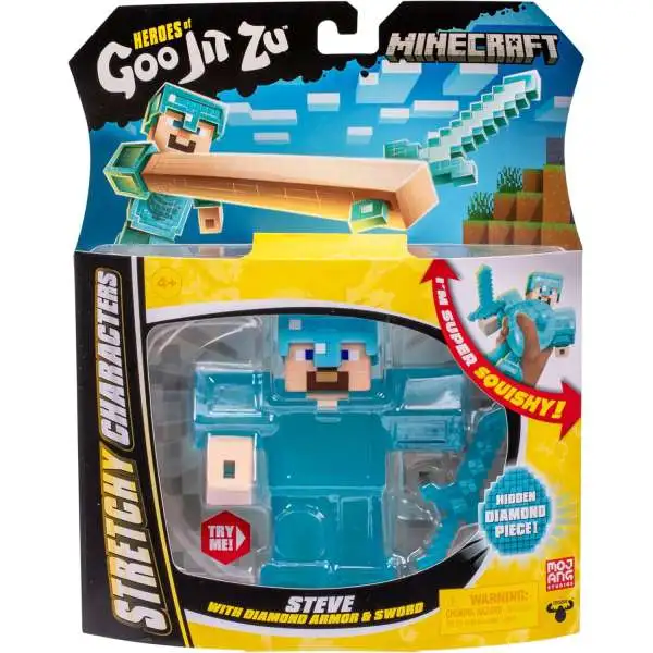 Heroes of Goo Jit Zu Minecraft Steve Action Figure [2025, Diamond Armor & Sword]