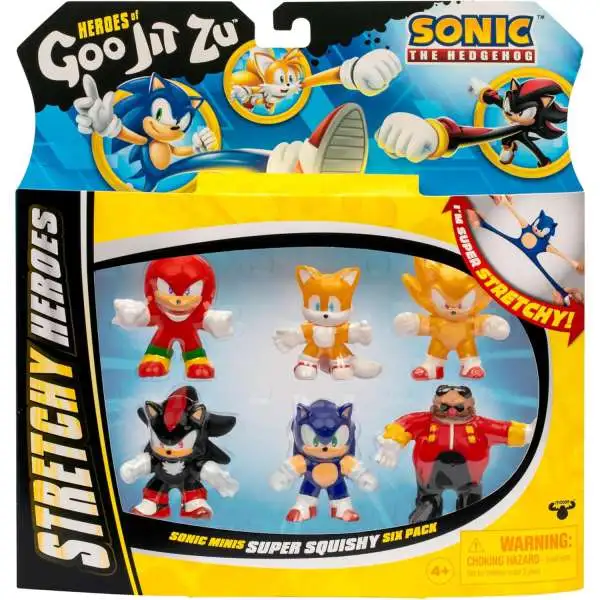 Heroes of Goo Jit Zu Sonic the Hedgehog MINIS Sonic, Knuckles, Tails, Shadow, Super Sonic & Dr. Eggman Action Figure 6-Pack [2025]