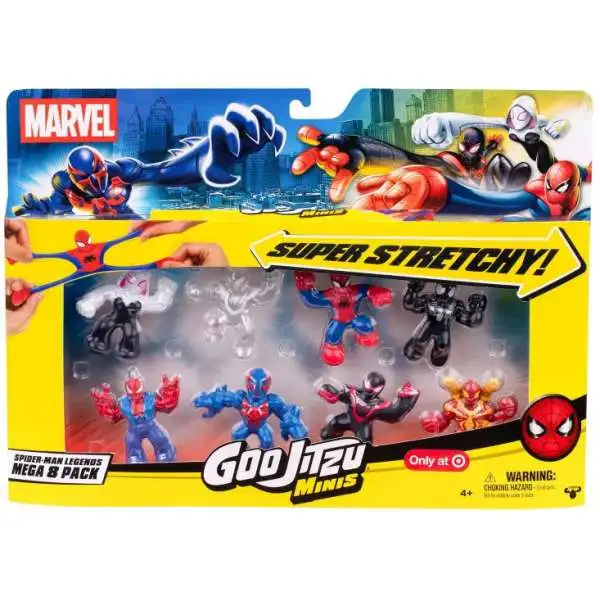Heroes of Goo Jit Zu Marvel MINIS Spider-Man Legends Exclusive 2.5-Inch Figure Mega 8-Pack [Secret Wars Spider-Man, Invisible Miles Morales, Iron Spider-Man, Spider-Man, Spider Man 2099, Miles, Spider Punk & Gwen]