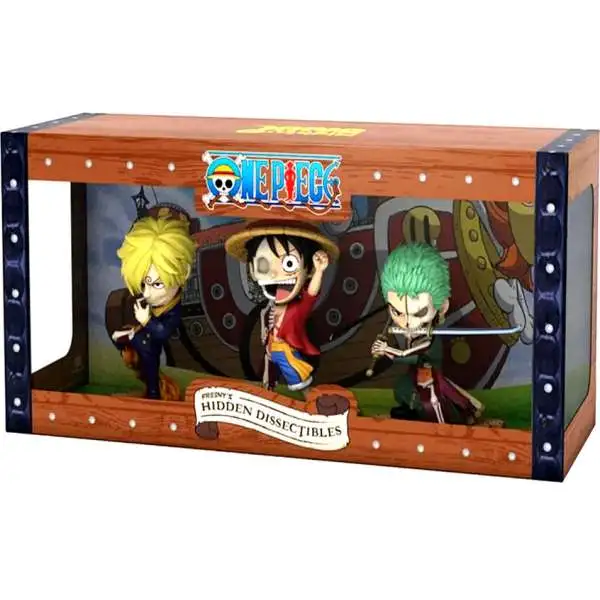 One Piece Freeny's Hidden Dissectibles Luffy, Zoro & Sanji 4-Inch Figure 3-Pack