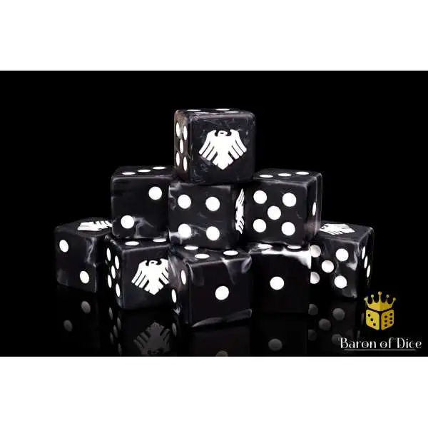Baron Of Dice 6-Sided d6 Raven Dice Pack [25-Count Rounded - 16mm]