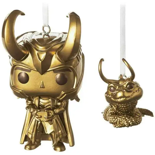 Marvel Hallmark Ornaments Funko Ornaments Loki & Alligator Loki Exclusive Vinyl Figure 2-Pack [Gold]