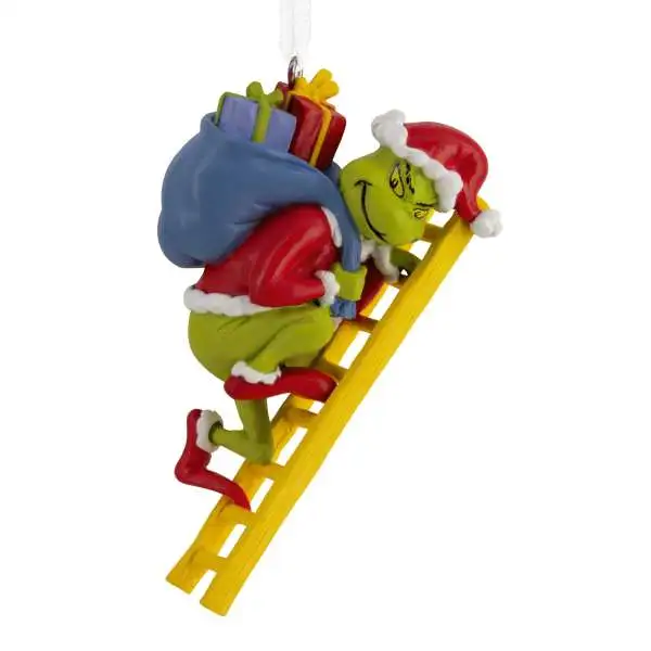 Dr. Seuss How the Grinch Stole Christmas! The Grinch Exclusive Ornament [Climbing Ladder]