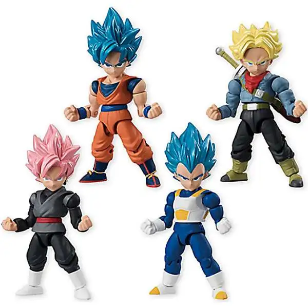 Dragon Ball Z Dragon Ball Super 66 Action Trunks, Goku, Vegeta & Goku Black Set of 4 Action Figures