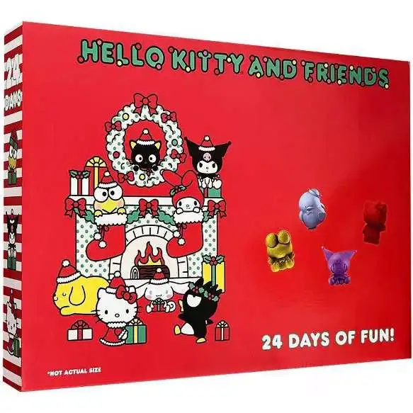 Sanrio Hello Kitty & Friends Holiday 24 Days of Fun Advent Calendar [24 RANDOM Colorful Squishies Figures]