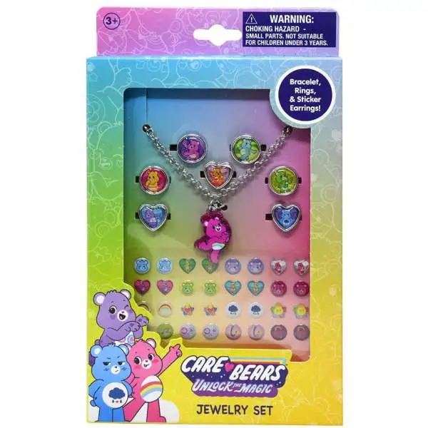 Care Bears Jewelry Set [Bracelet, Rings & Sticker Earrings]