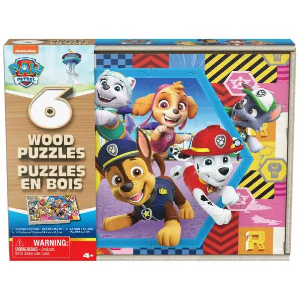 Nickelodeon Paw Patrol Wood Puzzles 6-Pack