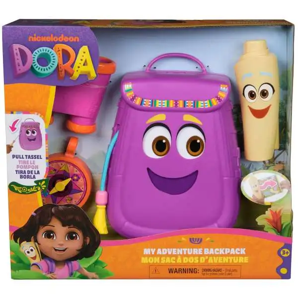 Dora the Explorer My Adventure Backpack Exclusive Playset [Retractable Map, Toy Binoculars & Compass]