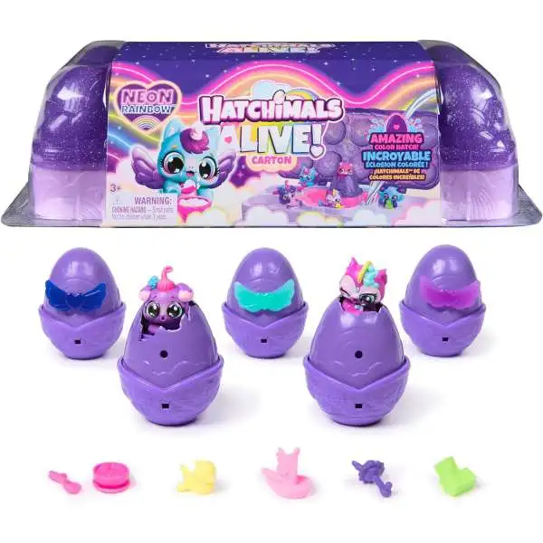 Hatchimals Alive Neon Rainbow Egg Carton 5-Pack Mystery Pack