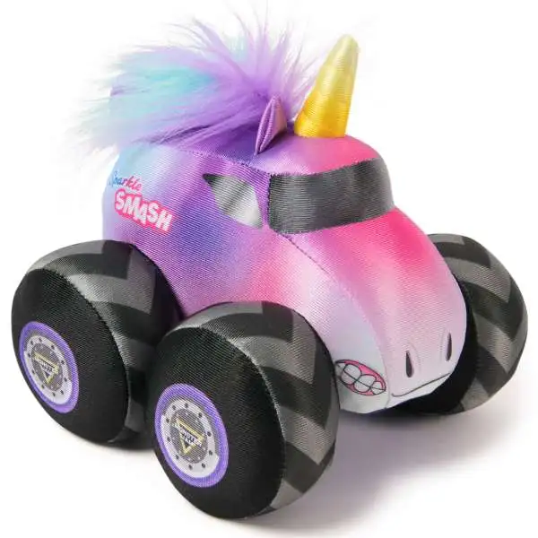 Monster Jam Sparkle Smash 7-Inch Plush Truck with Sound Effects