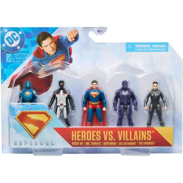 DC Superman Movie Heroes vs Villains Action Figure [Robot #4, Mr. Terrific, Superman, Ultraman & The Engineer]