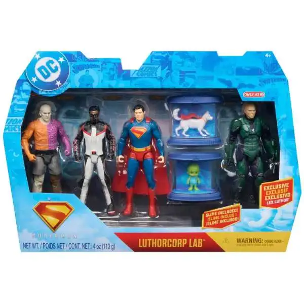 DC Superman Movie Luthorcorp Lab Action Figure Set [Mr. Terrific, Metamorpho,Superman, Lex Luthor, Baby Joey & Krypto]