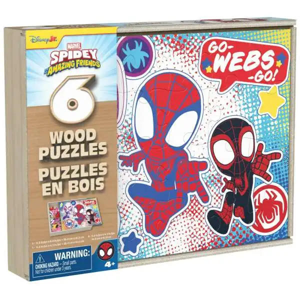 Disney Junior Spidey & His Amazing Friends Wood Puzzles 6-Pack [Version 2]