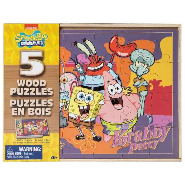 Spongebob Squarepants Exclusive Wood Puzzles 5-Pack