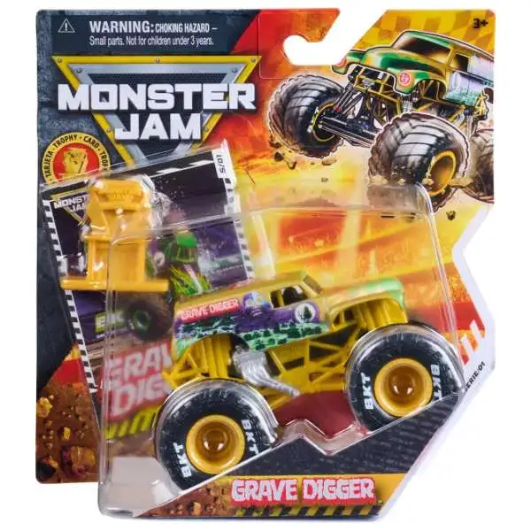 Monster Jam Trophy Card Series 01 Grave Digger Diecast Car