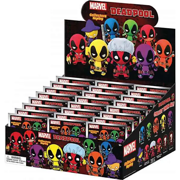 Marvel 3D Figural Keyring Deadpool Series 2 Mystery Box [24 Packs]