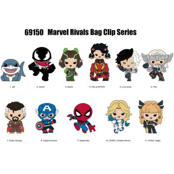 3D Figural Foam Bag Clip Marvel: Rivals Series 1 Mystery Box [24 Packs]