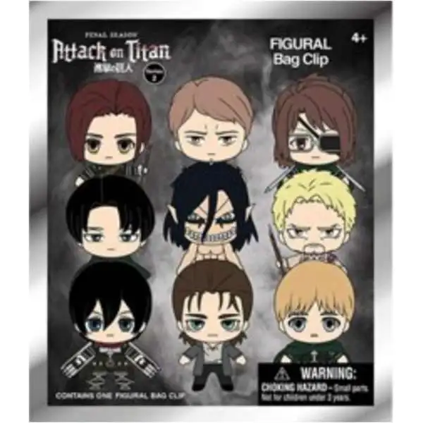 3D Figural Foam Bag Clip Attack on Titan Series 2 Mystery Pack [1 RANDOM Figure] (Pre-Order ships January)