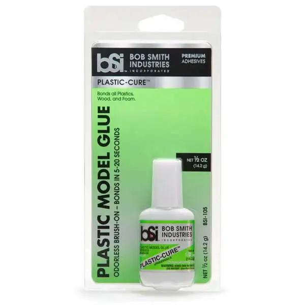 Premium Adhesives Plastic Cure 1 Ounce Plastic Glue [Orderless / Brush -On / Gap filling]
