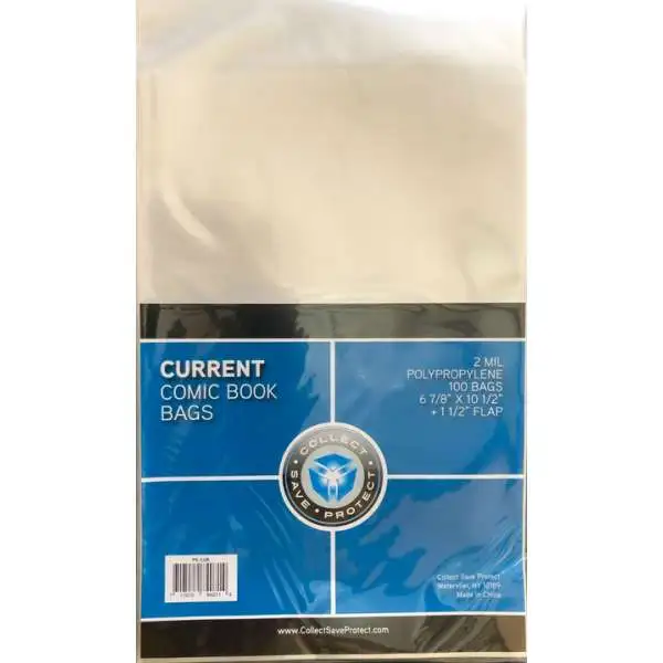 Comic Supplies Current 6 7/8-Inch x 10 1/2-Inch Comic Book Bags [100 Count]