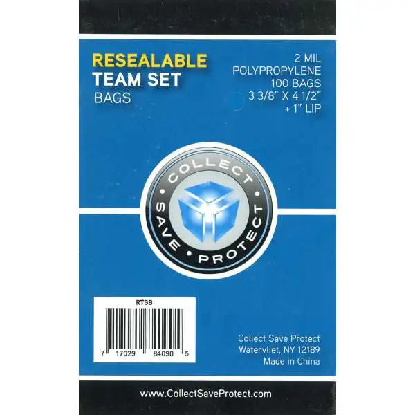 Card Supplies Resealable Team Set Bags Standard [100 Count]