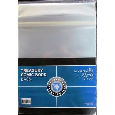 Comic Supplies Resealable Treasury Size 10-1/2" X 13-1/2" Comic Bags [100 Pack]