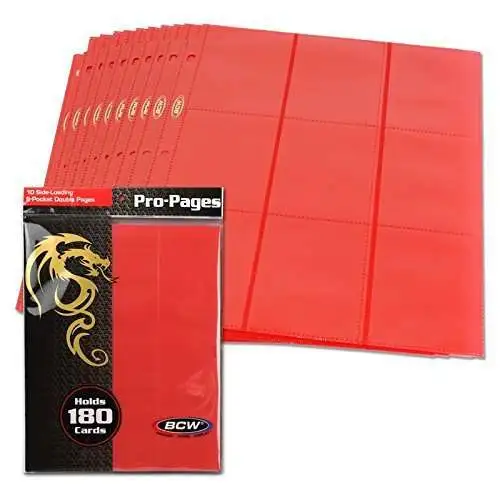 Pro Pages Side Loading 10 Count 18-Pocket Pages [Red]