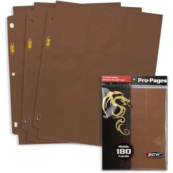 Pro Pages Side Loading 10 Count 18-Pocket Pages [Brown]