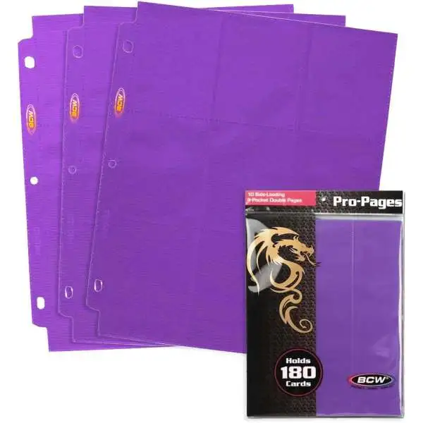 Pro Pages Side Loading 10 Count 18-Pocket Pages [Purple]