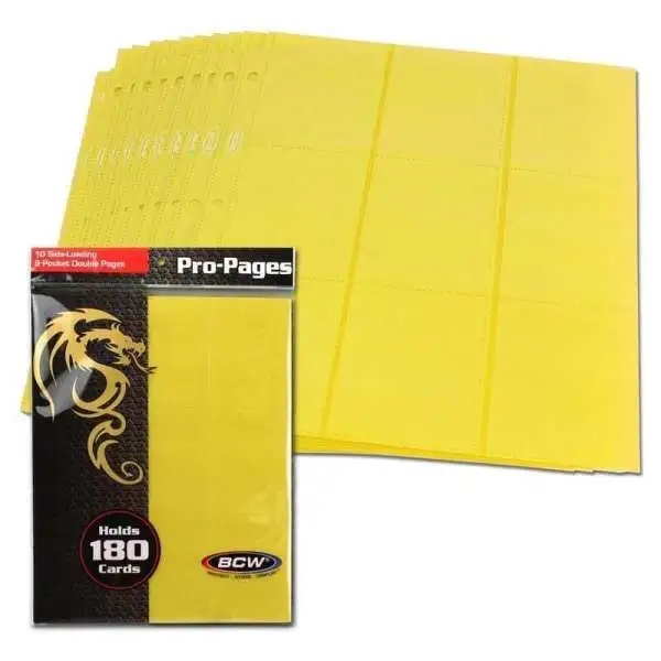Pro Pages Side Loading 10 Count 18-Pocket Pages [Yellow]