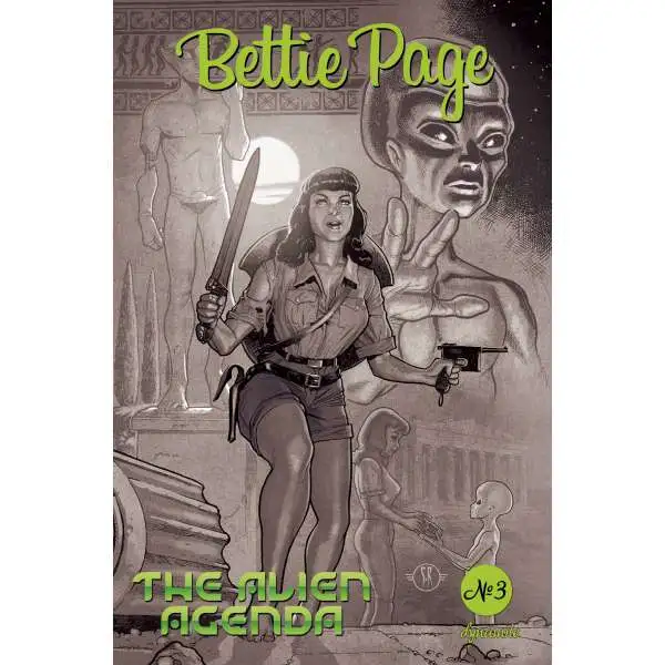 Dynamite Entertainment Bettie Page: The Alien Agenda #3 Comic Book [1:20 Stephane Roux B&W Incentive]