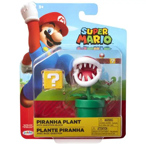 World of Nintendo Super Mario Wave 14 Piranha Plant Action Figure [with Question Block, Damaged Package]