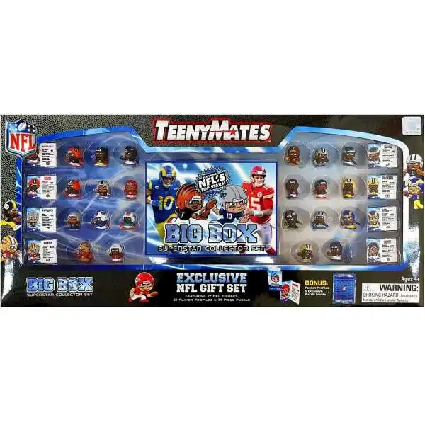 TeenyMates NFL 2023 Gift Set! 13 NFL Superstars! Plus Rare Glow and Puzzle  Field