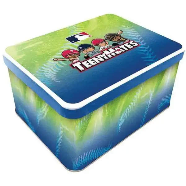 MLB TeenyMates 2025 Baseball Collector Tin Set [3 Packs, Stadium Display & Exclusive Platinum Umpire]