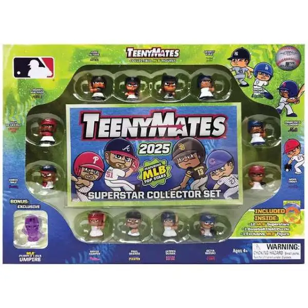 MLB TeenyMates 2025 Baseball Superstar Collector Set Mini Figure 15-Pack