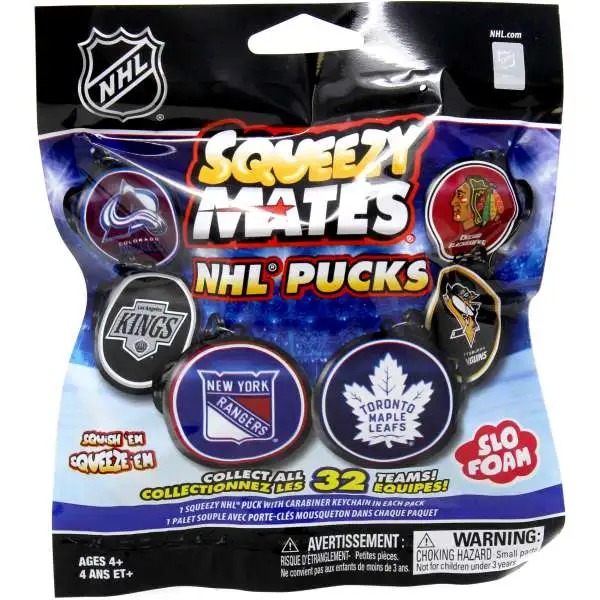 SqueezyMates NHL Pucks Mystery Pack Keychain
