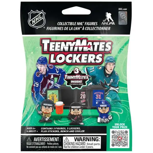 NHL TeenyMates 2027 Hockey Series 13 LOCKERS Pack [3 Figures, 3 Lockers, Plus Stickers, Bench & Cooler!]