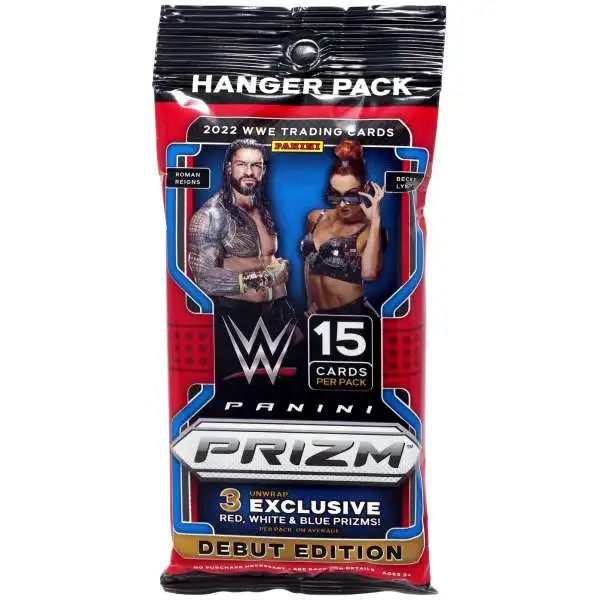 WWE Wrestling Panini 2022 Prizm Debut Edition Trading Card HANGER Pack [15 Cards]