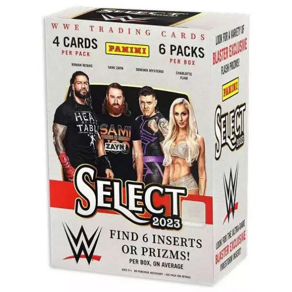 WWE Wrestling Panini 2023 Select Trading Card BLASTER Box [6 Packs, 6 Inserts OR Prizms]