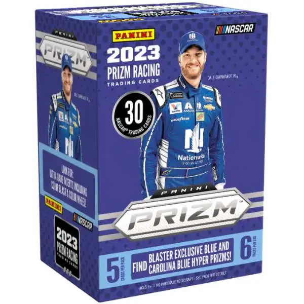 NASCAR Panini 2023 Prizm Racing Trading Card BLASTER Box [6 Packs, Blue & Carolina Blue Hyper Prizms]