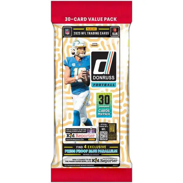 NFL Panini 2023 Donruss Football Trading Card VALUE Pack [30 Cards]