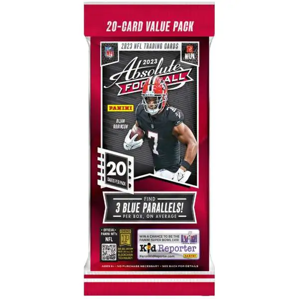 NFL Panini 2023 Absolute Football Trading Card VALUE Pack [20 Cards, Blue Parallels!]