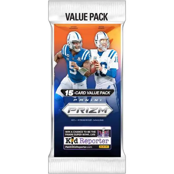 NFL Panini 2023 Prizm Football Trading Card VALUE Pack [15 Cards]
